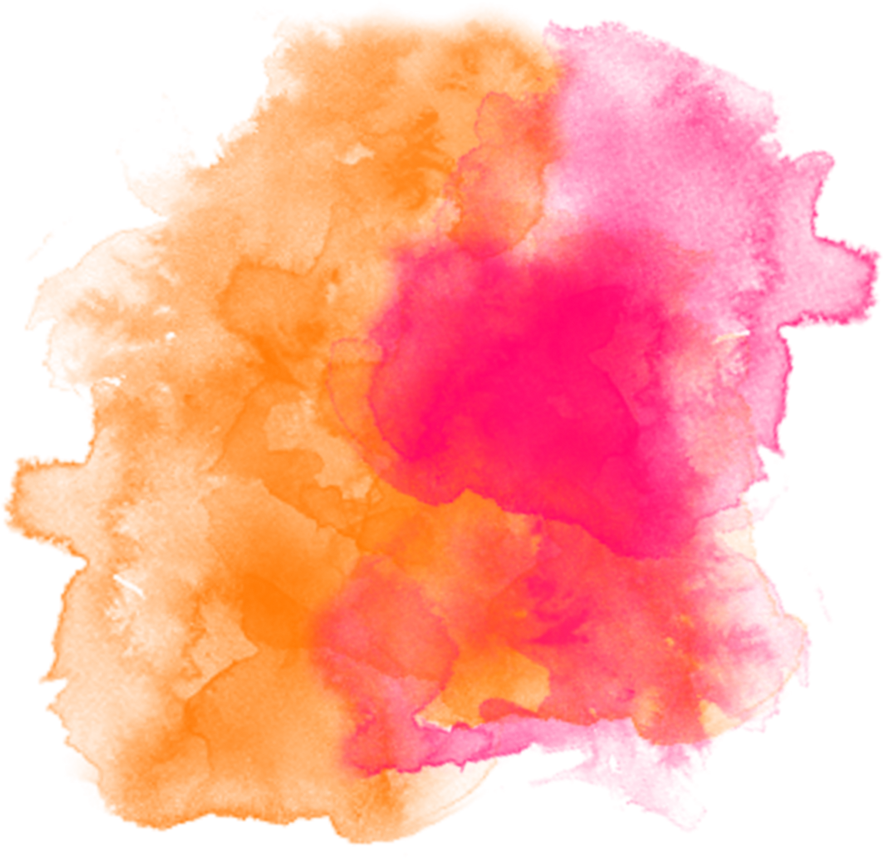 Watercolour Oranage Neon Pink