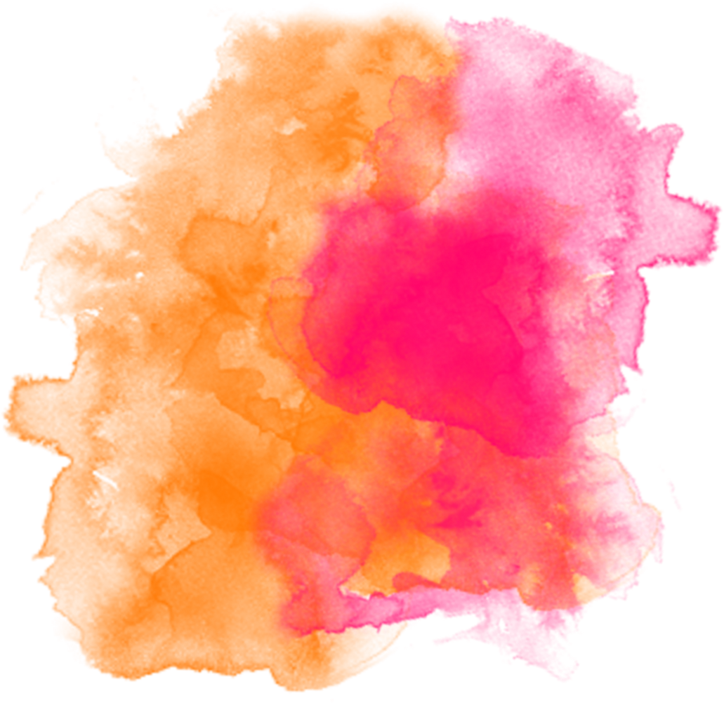 Watercolour Oranage Neon Pink